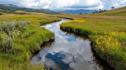 Serene Stream, Mountain Meadow