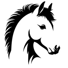 Horse portrait silhouette