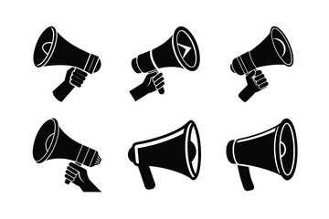 Bold 3D Megaphone Icon Vector Graphic