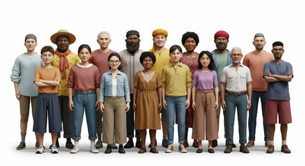 Obraz premium Diverse group of people standing together