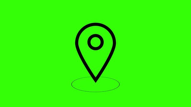 Animated gps location pointer icon with signal wave for map, navigation, and digital tracking interface