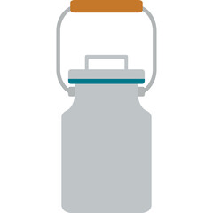 Illustration of a Metal Milk Can with Handle