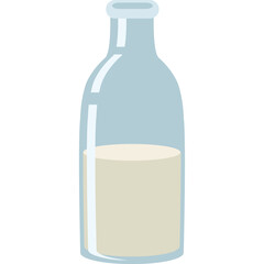 Illustration of fresh milk in Clear Bottle