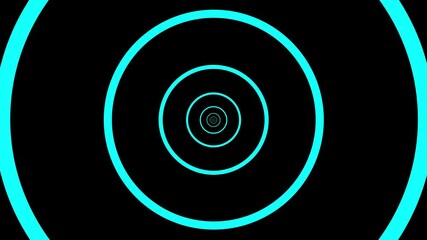 Animated abstract tunnel loop with glowing concentric circles and seamless neon motion background - Powered by Adobe
