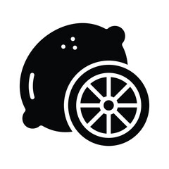 Get this glyph style icon of fresh lemon