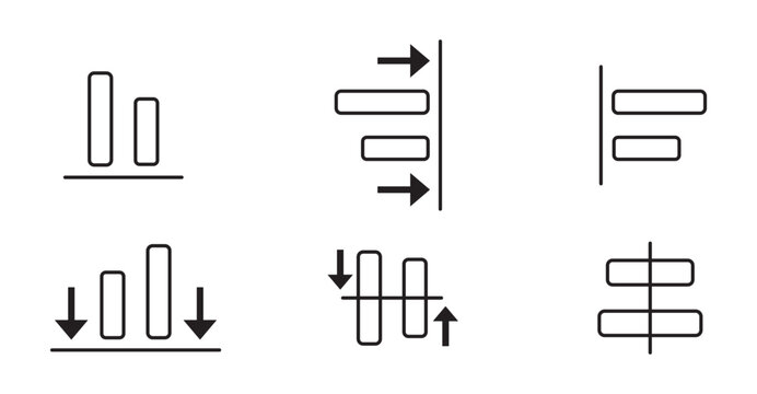 Alignment icon. design align icon set. Vector illustration. Editable Stroke. Line, Solid, Flat Line, Suitable for Web Page, Mobile App, right alignment