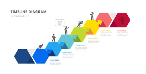 Business roadmap timeline infographic milestones elements, diagram, arrow, and icon, vector.