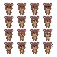 Cute Bear Cartoon Mascot Character Illustratio