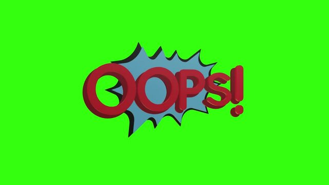 Oops! Comic Oops Bubble | Green Screen Motion Graphics | VFX Overlay