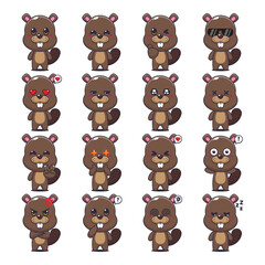 Cute Beaver Cartoon Mascot Character Illustration