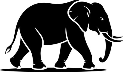  Elephant hand-drawn Flat vector illustration.
