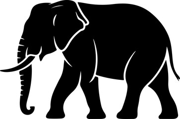  Elephant hand-drawn Flat vector illustration.