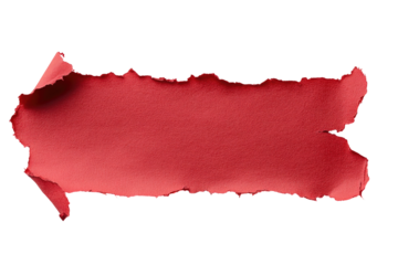 Red ripped paper banner isolated on transparent background