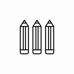 colored pencils icon sign vector