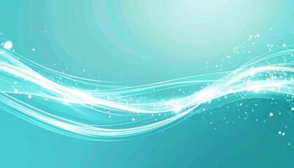 Digital art of serene ocean waves with floating sparkles a tranquil aesthetic experience