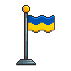 Pixel art Ukraine Flag game asset design