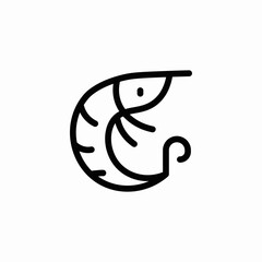 cooked shrimp icon sign vector