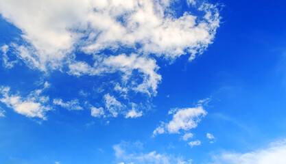 White clouds in the blue sky
