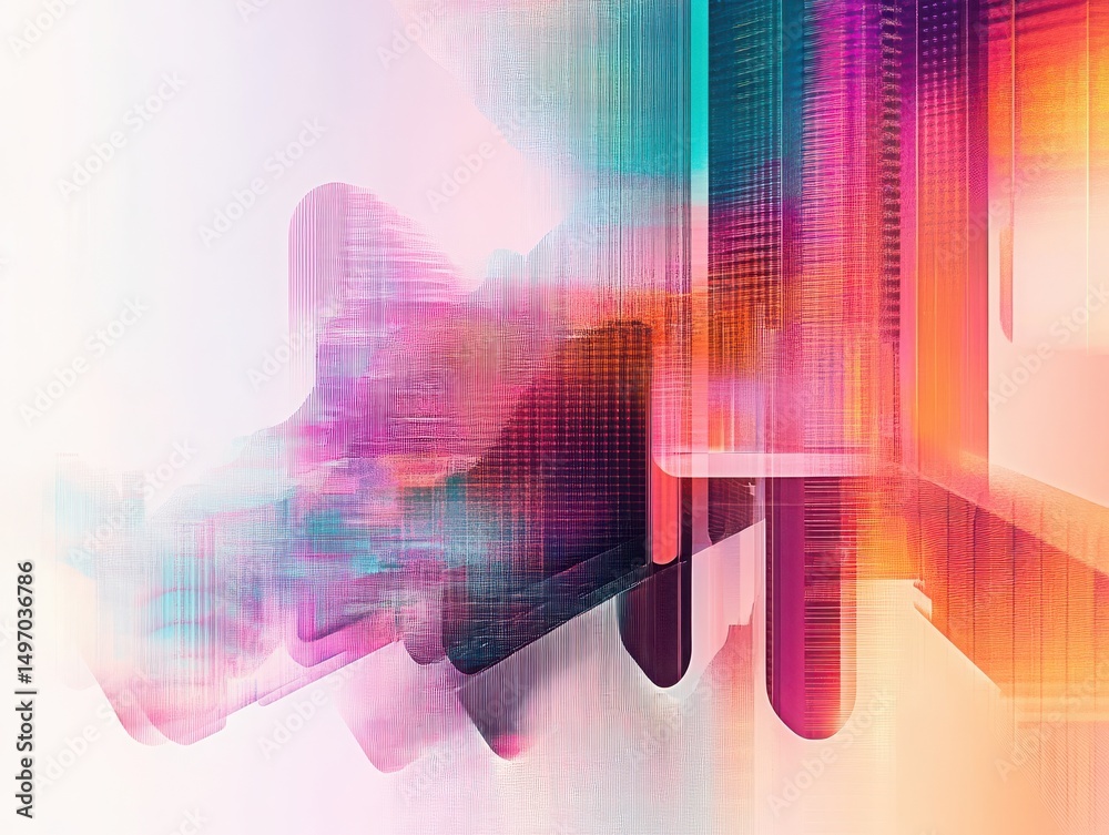 Poster dynamic abstract representation of deep learning through geometric data and design.