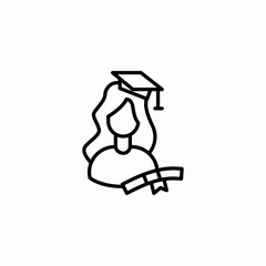 graduate woman icon sign vector