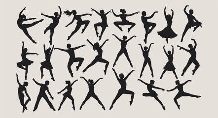 black silhouette vector illustration of dancer © ilham