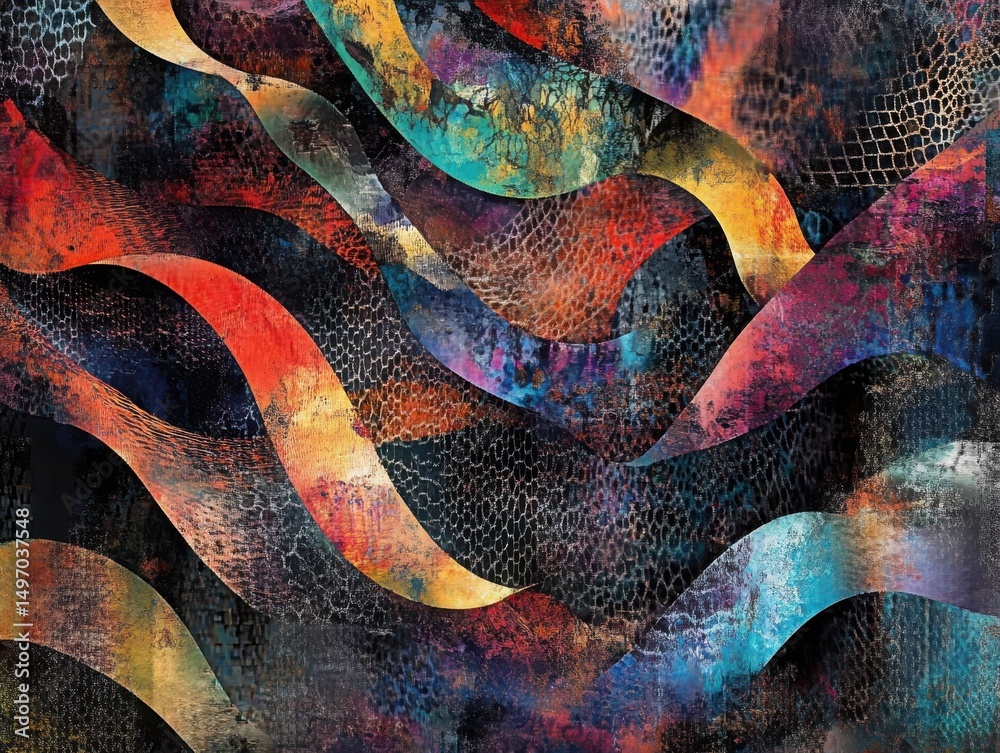 Fototapete Dynamic abstract concepts derived from the fascinating inner workings of machine learning neural networks.