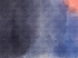 少し夕焼けが残る夜の空のイメージ、水彩画風