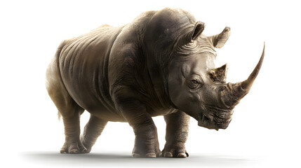 Fototapeta premium A rhino is standing on a white background