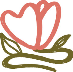 Minimalist hand-drawn tulip flower in abstract style