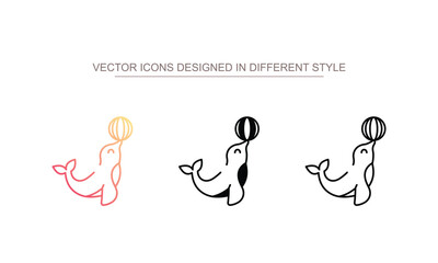 Circus Seal icon design with white background stock illustration