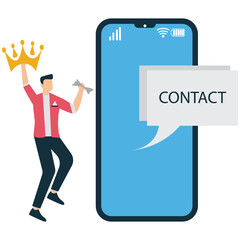 Mobile Content Creator Wearing a Crown of Success