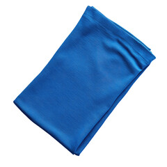 Folded blue fabric isolated on transparent background