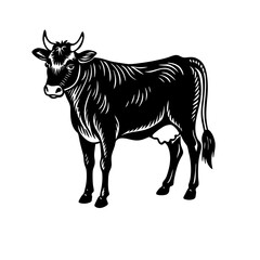 Silhouette Illustration Of Cow