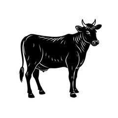 Silhouette Illustration Of Cow