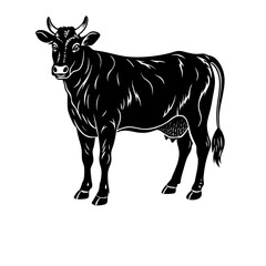 Silhouette Illustration Of Cow