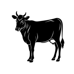 Silhouette Illustration Of Cow