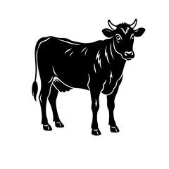 Silhouette Illustration Of Cow