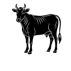 Silhouette Illustration Of Cow