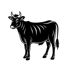 Silhouette Illustration Of Cow