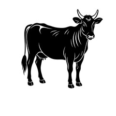 Silhouette Illustration Of Cow
