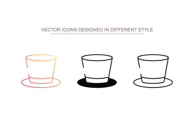 Magician Hat icon design with white background stock illustration