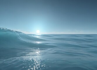 Naklejka premium Dreamy light blue fade, ethereal oceanic feel, smooth abstract, calm, ethereal