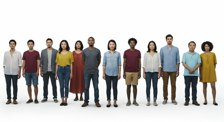 Obraz premium Diverse individuals stand sidebyside in harmony