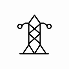 Electric power tower icon vector sign