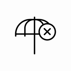 Insurance cancel protection icon vector sign