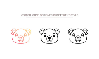 Bear icon design with white background stock illustration