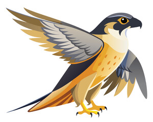 Obraz premium a graceful watercolor of a peregrine falcon with swift wings