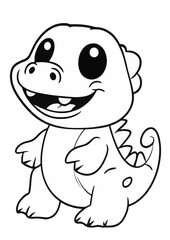 Smiling Baby Crocodile Coloring Page for Kids