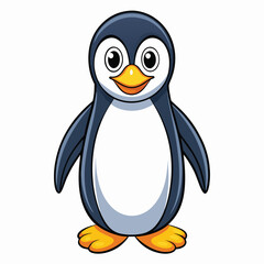 Obraz premium a realistic portrayal of a penguin standing upright with its black and white plumage
