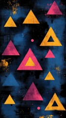 Abstract Geometric Triangles: A Playful Composition of Color and Form